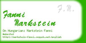 fanni markstein business card
